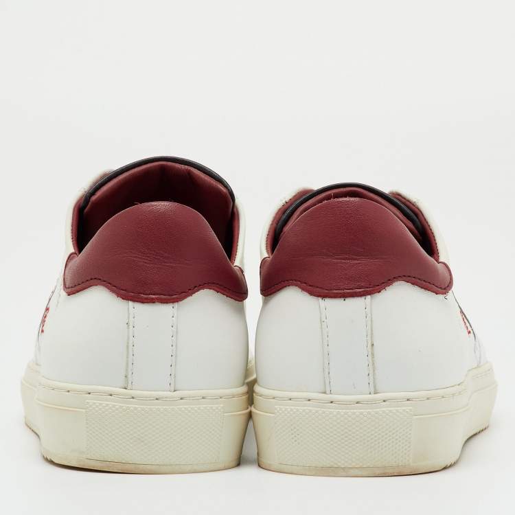 Pre Owned Axel Arigato White/Red Leather Clean 90 B Bird Low Top Sneakers Size 36