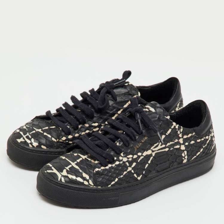 Pre Owned Axel Arigato Black Python Embossed Leather Clean 90 Low Top Sneakers Size 36