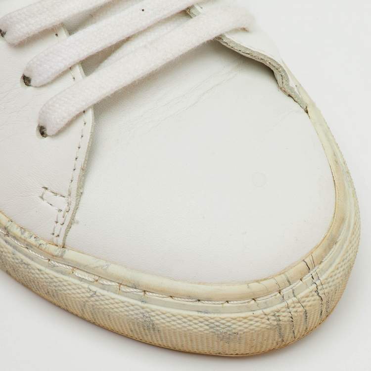 Pre Owned Axel Arigato White Leather Clean 90 Low Top Sneakers Size 36