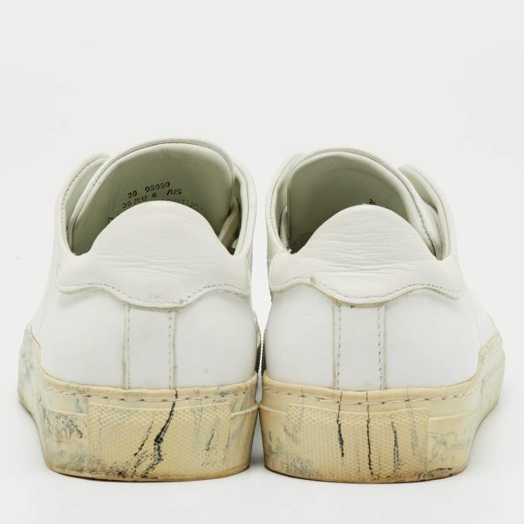 Pre Owned Axel Arigato White Leather Clean 90 Low Top Sneakers Size 36