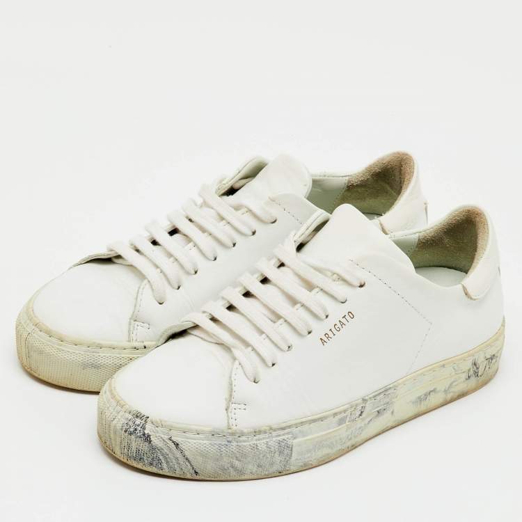 Pre Owned Axel Arigato White Leather Clean 90 Low Top Sneakers Size 36