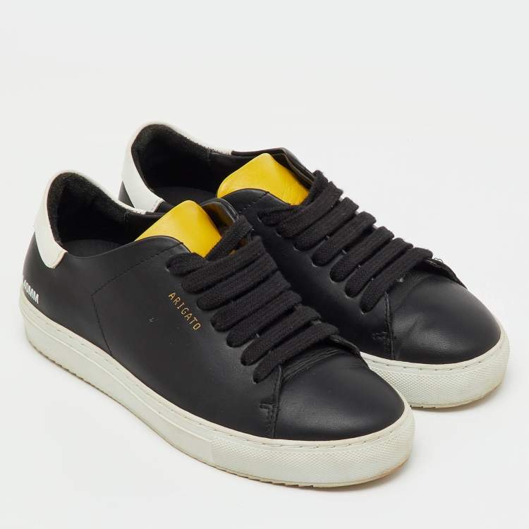 Pre Owned Axel Arigato Black/White Leather Clean 90 Low Top Sneakers Size 36