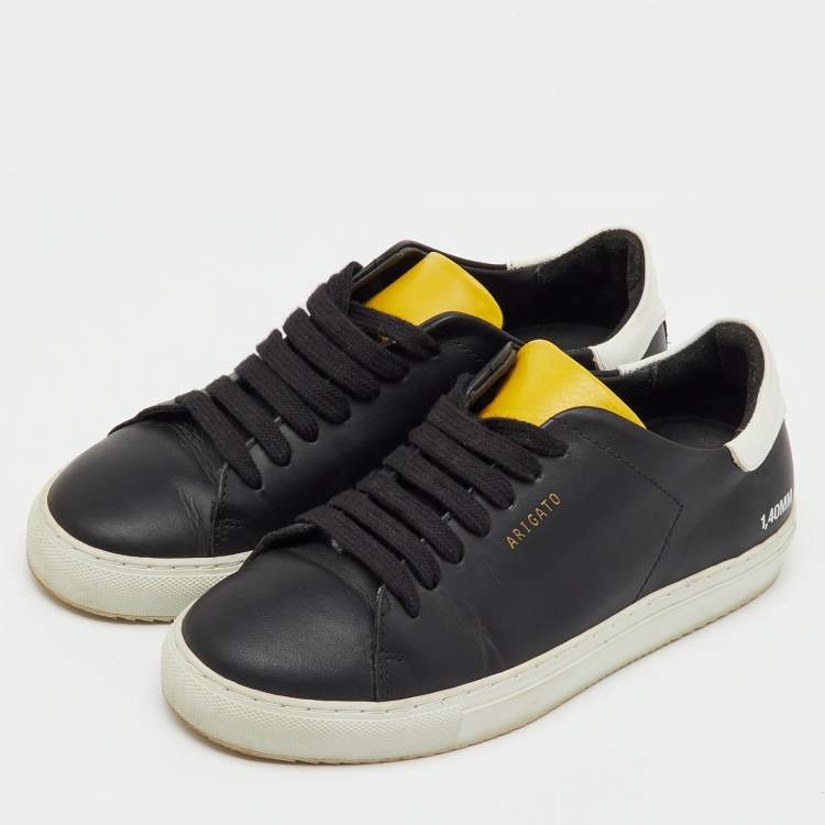 Pre Owned Axel Arigato Black/White Leather Clean 90 Low Top Sneakers Size 36