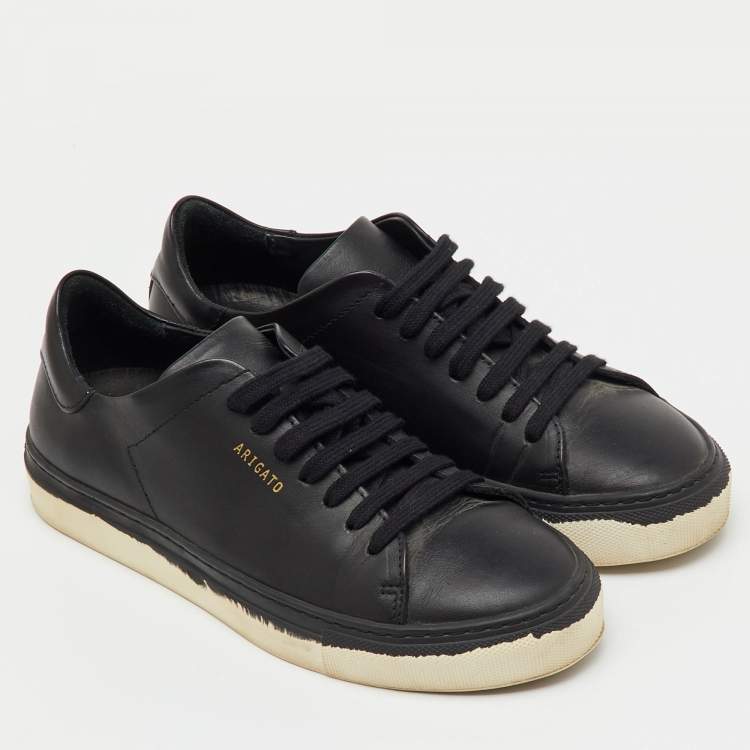 Pre Owned Axel Arigato Black Leather Clean 90 Low Top Sneakers Size 36