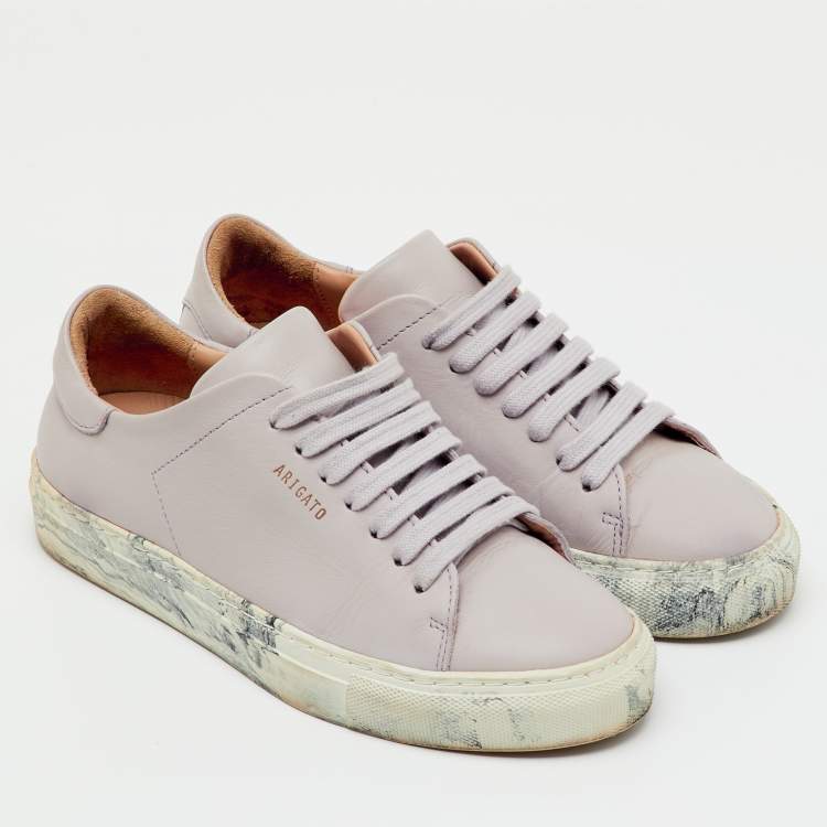 Pre Owned Axel Arigato Lilac Leather Clean 90 Low Top Sneakers Size 36