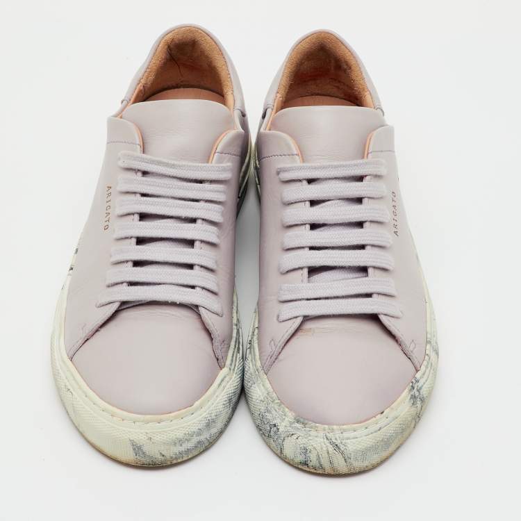 Pre Owned Axel Arigato Lilac Leather Clean 90 Low Top Sneakers Size 36