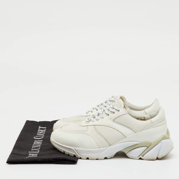 Pre Owned Axel Arigato White Leather and Mesh Marathon Runner Sneakers Size 37