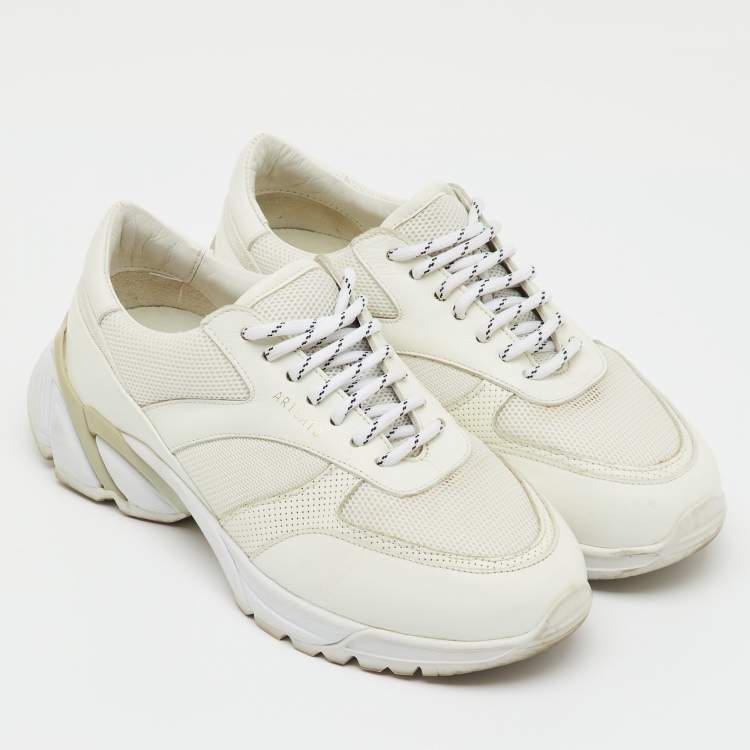 Pre Owned Axel Arigato White Leather and Mesh Marathon Runner Sneakers Size 37