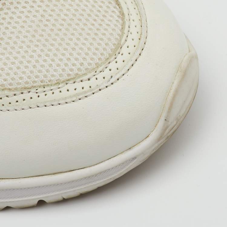 Pre Owned Axel Arigato White Leather and Mesh Marathon Runner Sneakers Size 37