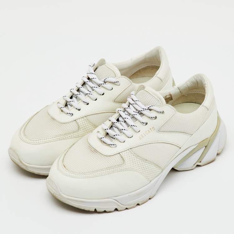 Pre Owned Axel Arigato White Leather and Mesh Marathon Runner Sneakers Size 37