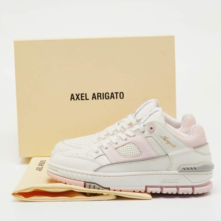 Pre Owned Axel Arigato White/Light Pink Leather Area Low Top Sneakers Size 40
