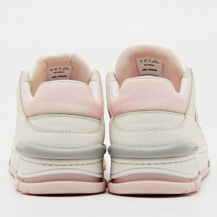 Pre Owned Axel Arigato White/Light Pink Leather Area Low Top Sneakers Size 40
