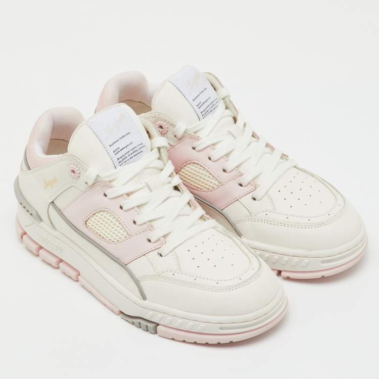 Pre Owned Axel Arigato White/Light Pink Leather Area Low Top Sneakers Size 40