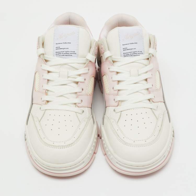 Pre Owned Axel Arigato White/Light Pink Leather Area Low Top Sneakers Size 40