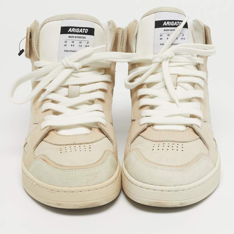 Pre Owned Axel Arigato Beige Nubuck and Leather Dice Sneakers Size 40