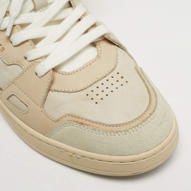 Pre Owned Axel Arigato Beige Nubuck and Leather Dice Sneakers Size 40