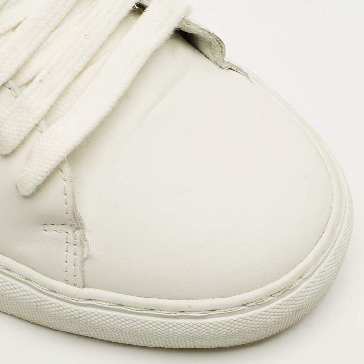 Pre Owned Axel Arigato Size 38 White Leather Lace Up Sneakers
