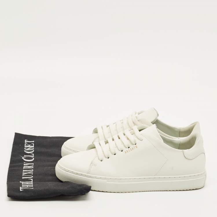 Pre Owned Axel Arigato Size 38 White Leather Lace Up Sneakers
