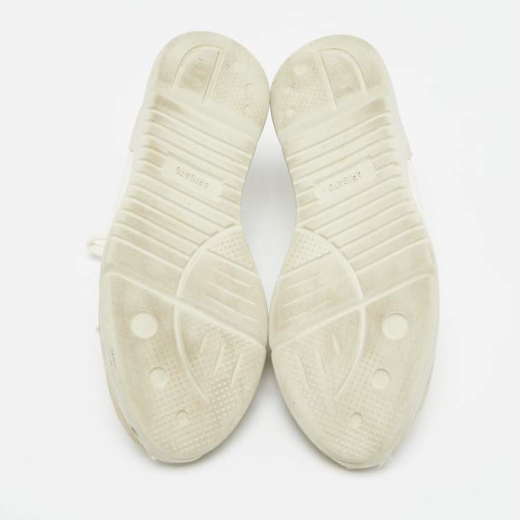 Pre Owned Axel Arigato Marathon Runner Size 38 White Canvas and Suede Low Top Sneakers