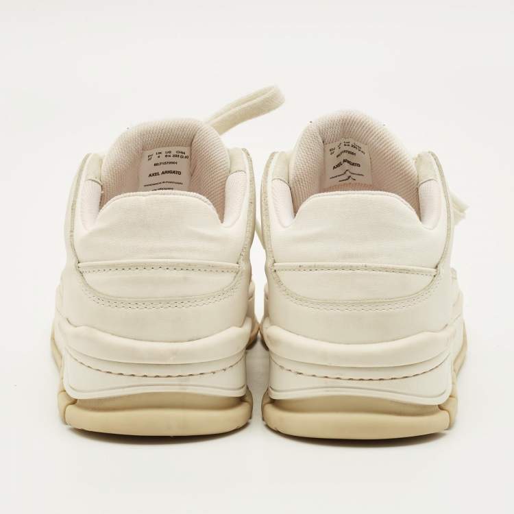 Pre Owned Axel Arigato area Size 37 White Canvas and Leather Lace Up Sneakers