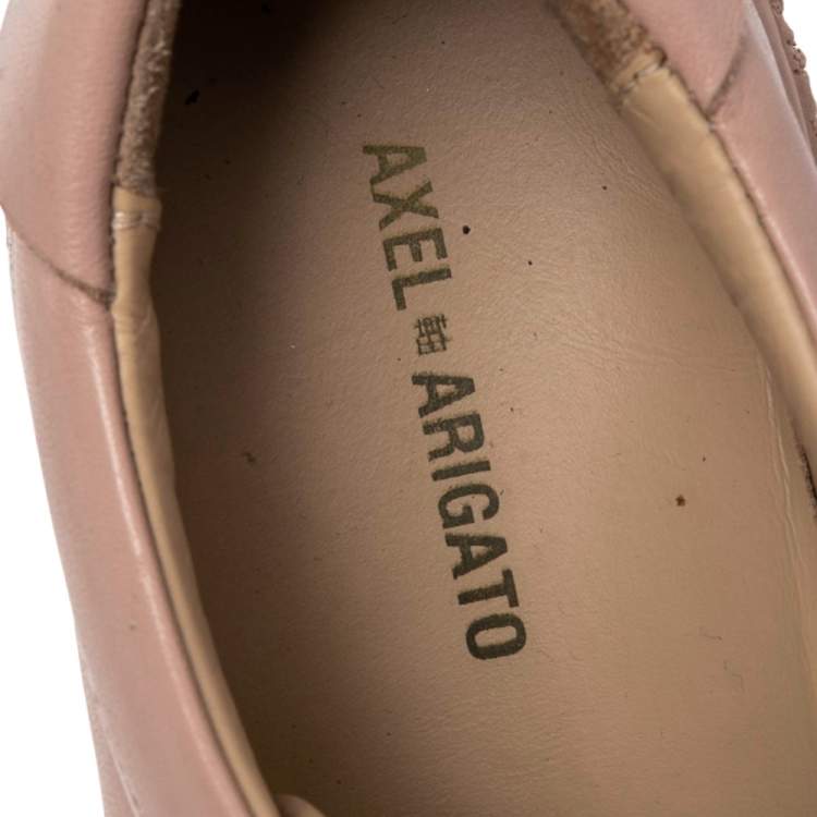 Pre Owned Axel Arigato Pink Leather Lace Up Sneakers Size 37