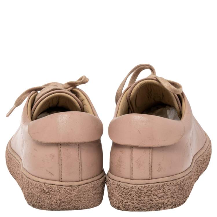 Pre Owned Axel Arigato Pink Leather Lace Up Sneakers Size 37