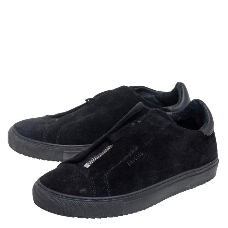 Pre Owned Axel Arigato Black Suede Clean 90 Zip Sneakers Size 37