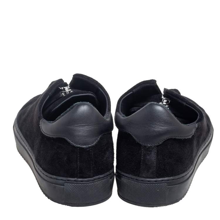 Pre Owned Axel Arigato Black Suede Clean 90 Zip Sneakers Size 37