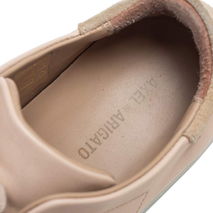 Pre Owned Axel Arigato Beige Leather Lace Up Sneakers Size 37