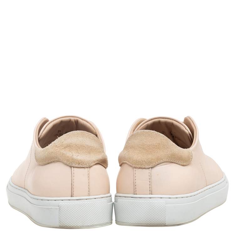 Pre Owned Axel Arigato Beige Leather Lace Up Sneakers Size 37