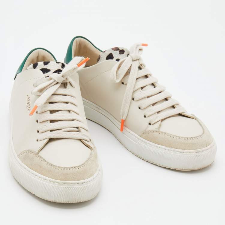 Pre Owned Axel Arigato Beige Leather and Suede Clean 90 Triple Sneakers Size 38