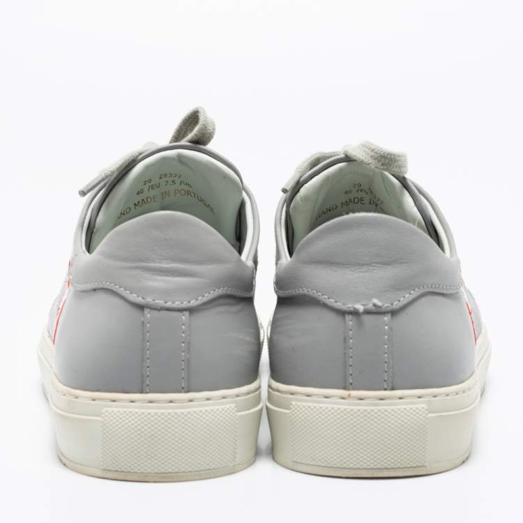 Pre Owned Axel Arigato Grey Leather Clean 90 Bird Low-Top Sneakers Size 40