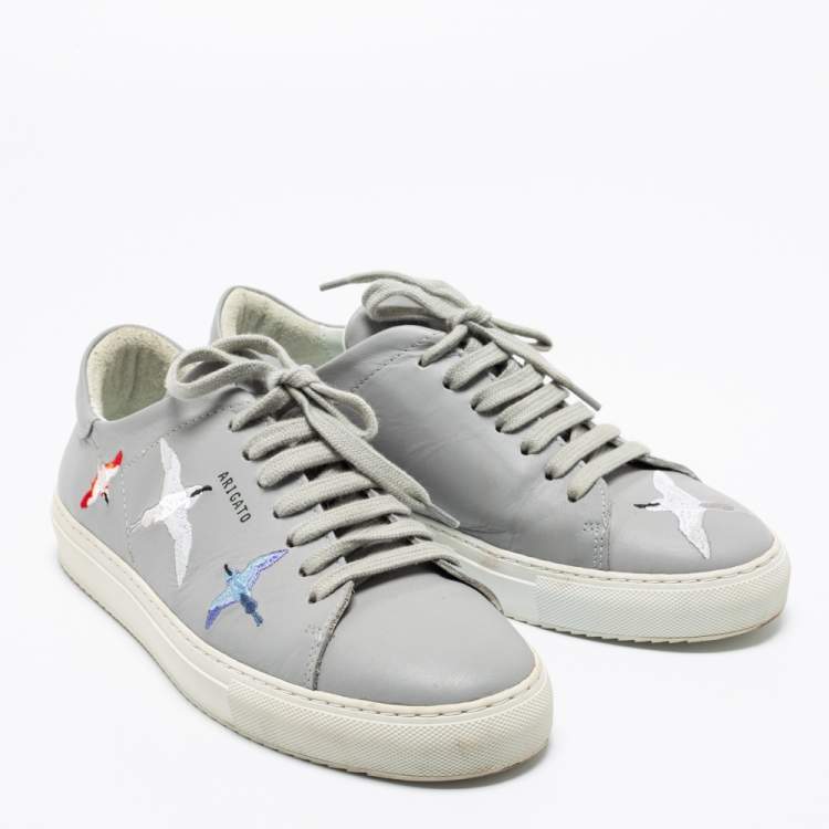 Pre Owned Axel Arigato Grey Leather Clean 90 Bird Low-Top Sneakers Size 40