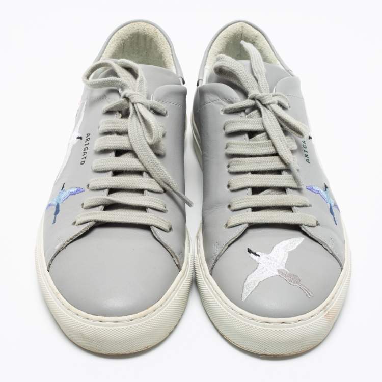 Pre Owned Axel Arigato Grey Leather Clean 90 Bird Low-Top Sneakers Size 40