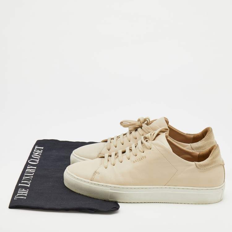 Pre Owned Axel Arigato Light Beige Leather And Suede Low Top Sneakers Size 39