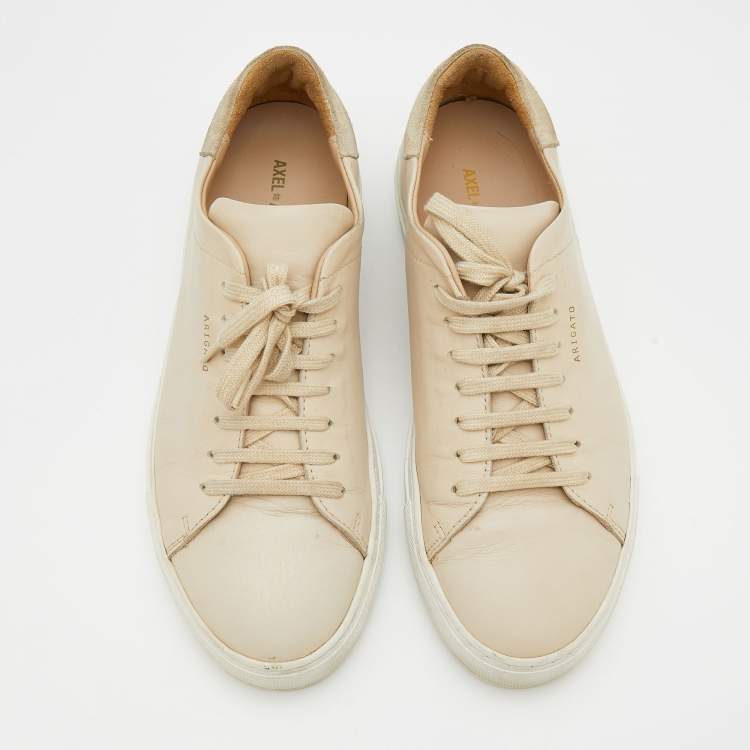 Pre Owned Axel Arigato Light Beige Leather And Suede Low Top Sneakers Size 39
