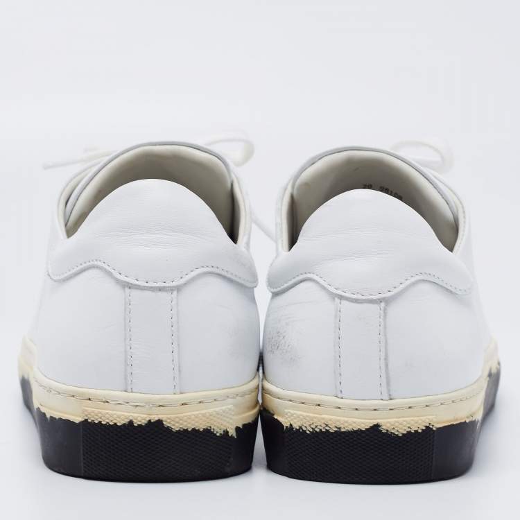 Pre Owned Axel Arigato White Leather Low Top Sneakers Size 38