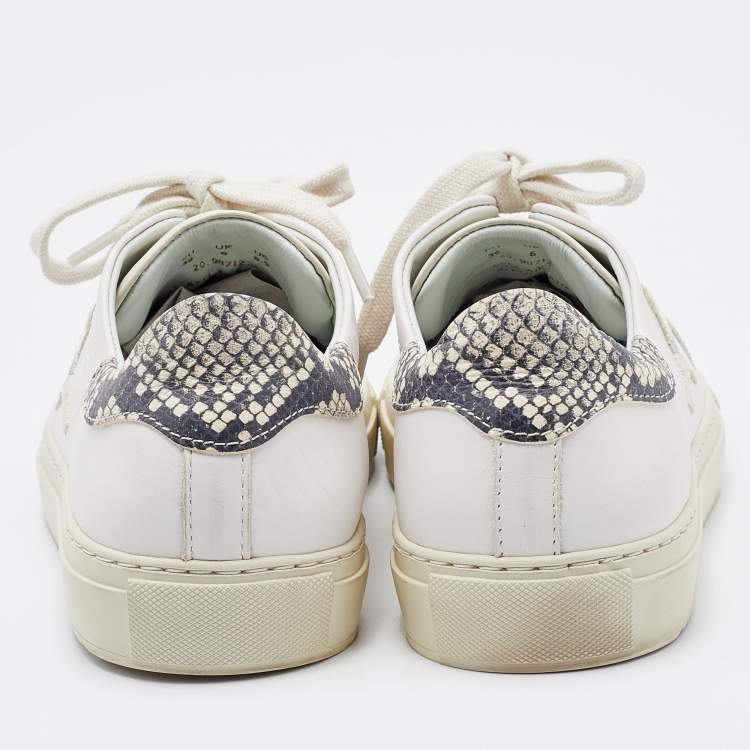 Pre Owned Axel Arigato White Leather Clean 90 Bird Embroidered Low Top Sneakers Size 39