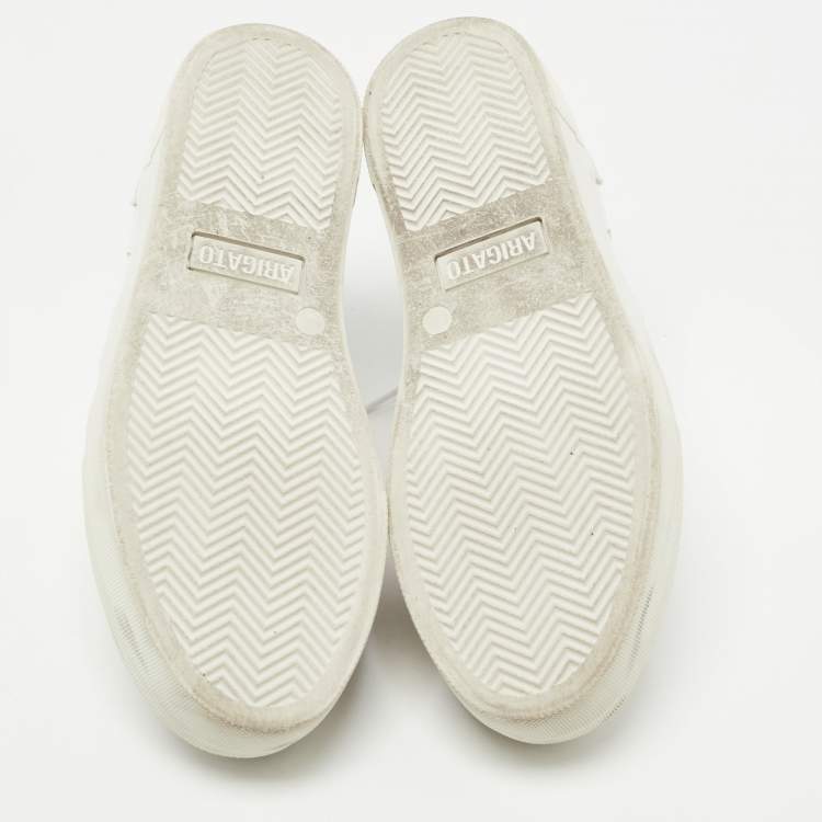 Pre Owned Axel Arigato White/Grey Leather  and Suede Low Top Sneakers Size 36
