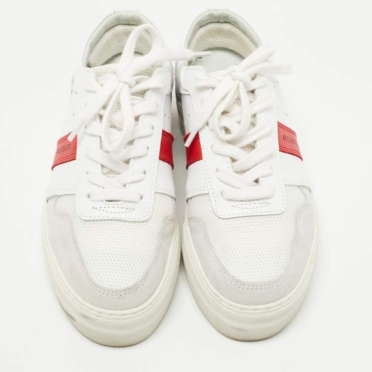 Pre Owned Axel Arigato White/Grey Leather  and Suede Low Top Sneakers Size 36