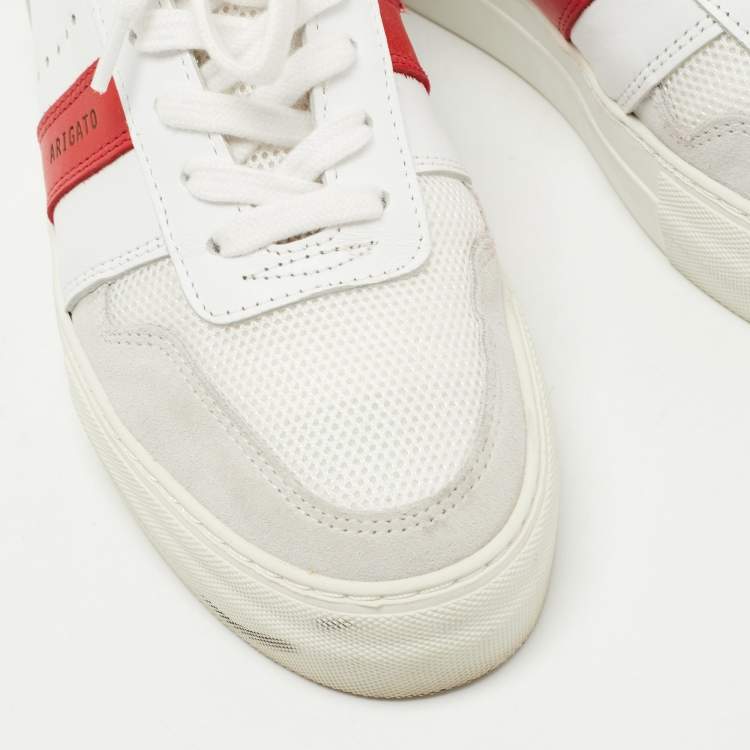 Pre Owned Axel Arigato White/Grey Leather  and Suede Low Top Sneakers Size 36