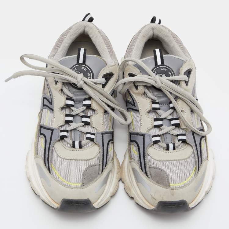 Pre Owned Axel Arigato Grey Mesh and Leather Marathon R Trail Sneakers Size 37