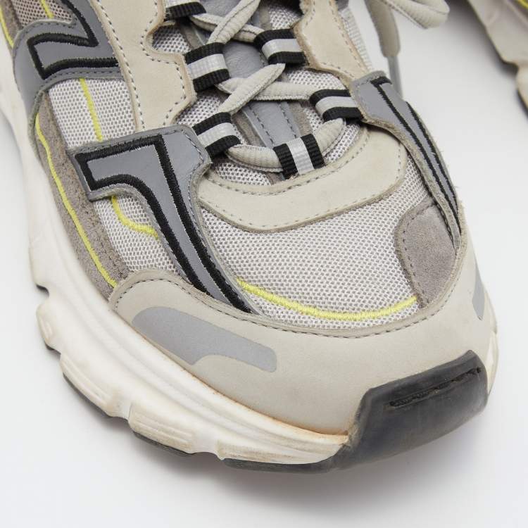 Pre Owned Axel Arigato Grey Mesh and Leather Marathon R Trail Sneakers Size 37