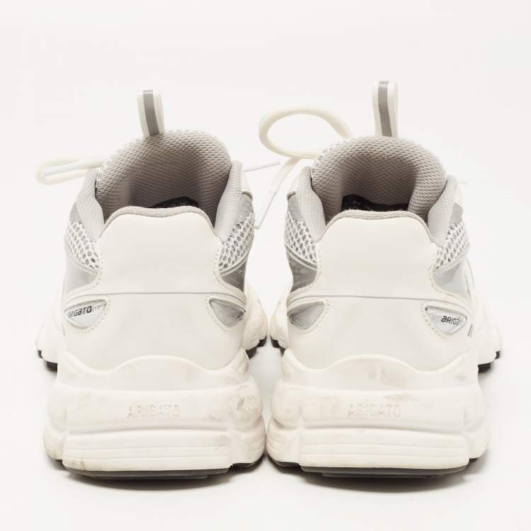 Pre Owned Axel Arigato White/Grey Mesh and Leather Marathon Runner Sneakers Size 37