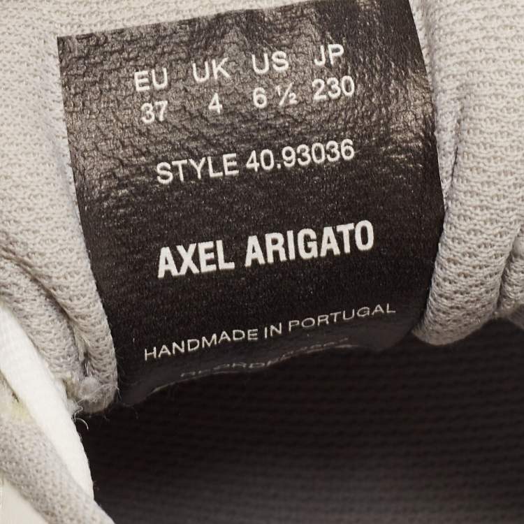 Pre Owned Axel Arigato White/Grey Mesh and Leather Marathon Runner Sneakers Size 37