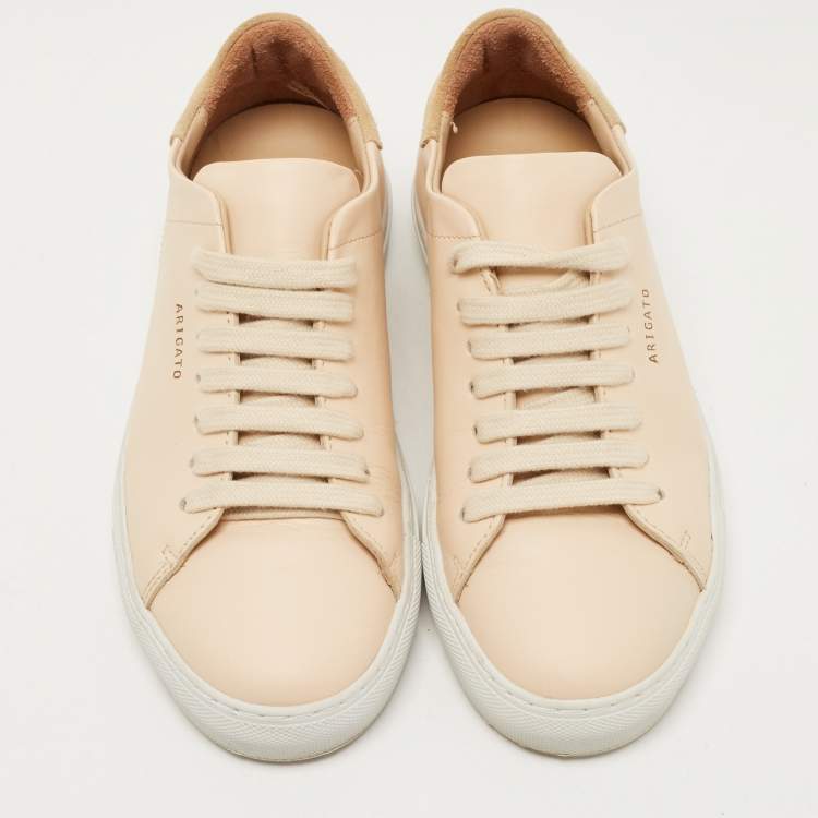Pre Owned Axel Arigato Beige Leather and Suede Low Top  Sneakers Size 35