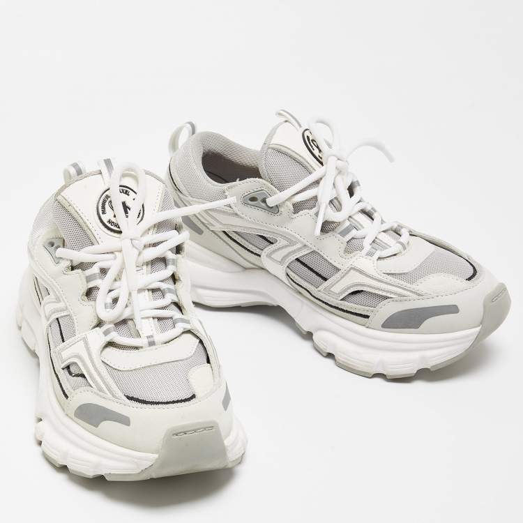 Pre Owned Axel Arigato Grey Mesh and Leather Low Top Sneakers Size 35