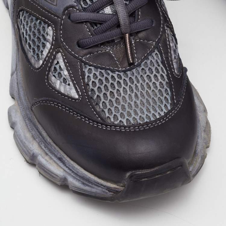 Pre Owned Axel Arigato Grey/Blue Mesh and Leather Marathon R Trail Sneakers Size 39