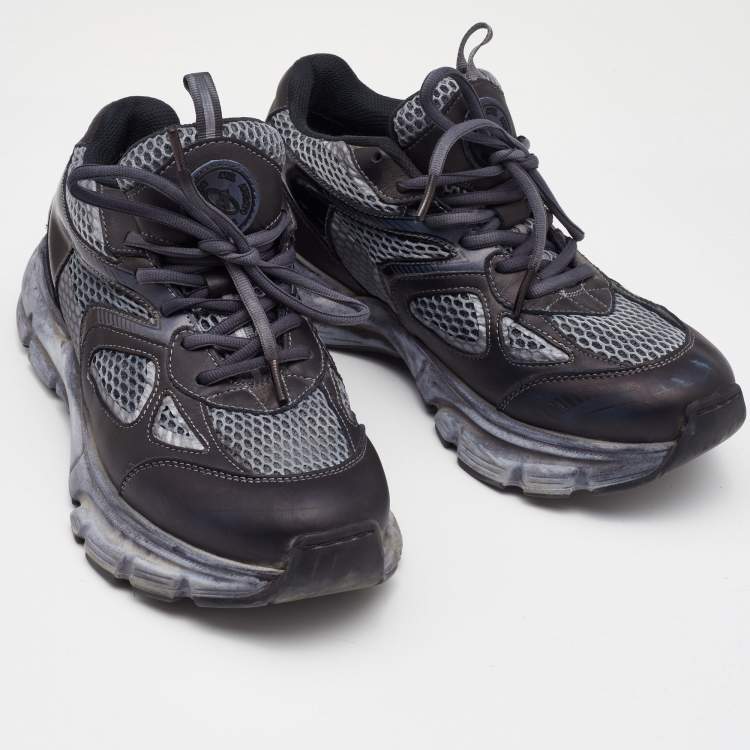 Pre Owned Axel Arigato Grey/Blue Mesh and Leather Marathon R Trail Sneakers Size 39
