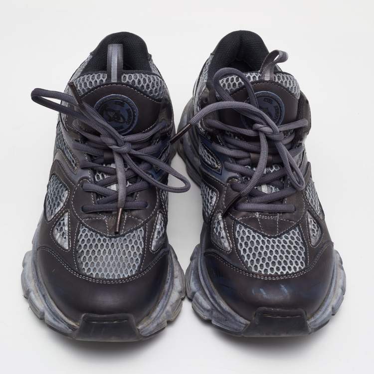 Pre Owned Axel Arigato Grey/Blue Mesh and Leather Marathon R Trail Sneakers Size 39